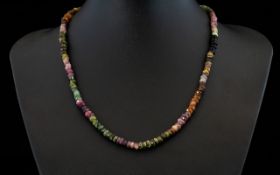 Multi Colour Tourmaline Rondelle Bead Ne