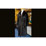 Full Length Dark Brown Mink Coat, collar