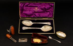 Antique Plated Berry Spoons Housed in or