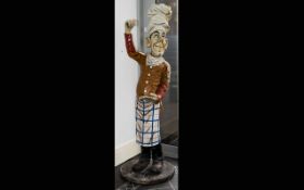 Shop Display Interest - Chef Statue - Life size Fibre Glass Caricature Chef,