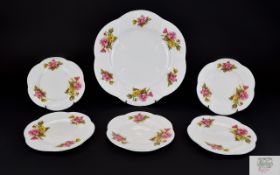 Shelley Bergonia Six Piece Cake Set comprising of five six inch plates and one 10 inch plates.