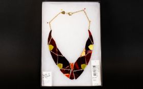 Tatty Devine Boxed Statement Necklace Designer plexiglass statement necklace on gold tone chain