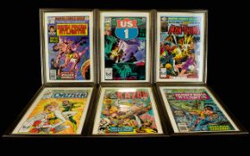 A Collection Of Framed Marvel Comic Books. 6 In Total.
