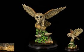 Border Fine Arts Handmade and Impressive Owl Figure ' Tawny Owl ' Ray Aryes Modelled. Date 1986.