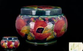 William Moorcroft Signed Round Lidded Powder Bowl,