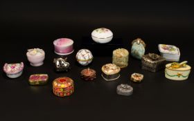 A collection of Trinket Boxes, 16 in total to include three named boxes, Aynsley Wild Tudor,