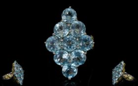 Sky Blue Topaz Statement Ring, 13cts of round cut sky blue topaz,