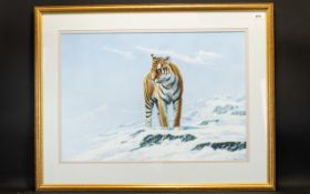 Peter Jepson (born 1936); Pastel, Study Of A Tiger In An Arctic Habitat, Signed And Dated '90