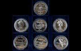 Royal Mint Aircraft of World War II Silver Proof Set Crowns ( 7 ) Seven Proof Crowns.