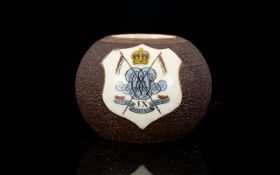 James Macintyre Match Striker With Enamel Shield to Front - Which Reads ' Queens Royal Lancers ' c.