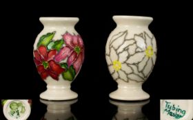 Moorcroft Pair of Modern - Rare Tube lined Miniature Vases ( 2 ) Two Vases In Total.