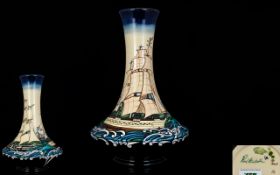 Moorcroft - Modern and Impressive Numbered Edition Tube lined Ships Vase ' Launching Liberty '