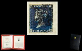 1840 Twopenny Blue Postage Stamp Issue - Comes In Original Presentation Pack with Certificate of