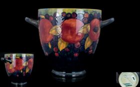 William Moorcroft Signed Large and Impressive Twin Handle Jardiniere In The ' Pomegranates ' Design