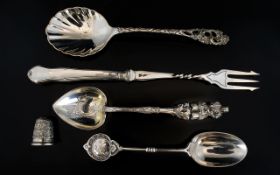 A Small Collection of Antique Silver Items, All Hallmarked - Five Pieces In Total.