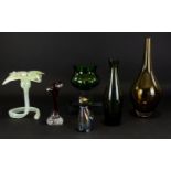 A Collection Of Scandinavian And Murano Glass Items Six pieces in total to include 1970's Murano