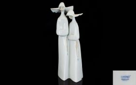 Lladro Porcelain Figure ' Nuns ' Model No 4611. Issued 1969 - Retired.