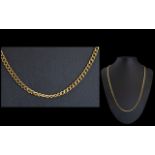 9ct Gold - Contemporary Long Chain ' Curb Design ' Fully Hallmarked for 9.375. 19.5 grams.