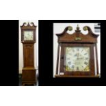 19thC Oak Cased 30 Longcase Clock, Square Painted Dial With Roman Numerals Marked Reddall Froxfield,