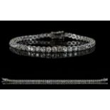 18ct White Gold Diamond Tennis Bracelet, Set With 48 Round Cut Diamonds, Estimated Diamond Weight 8.