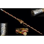 Original German World War I Officers Presentation Swagger Stick - To Commemorated Service In The