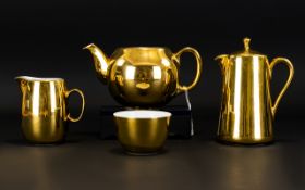 Royal Worcester, Four Pieces Of Gold Lustre Table Ware To include Coffee pot, teapot,