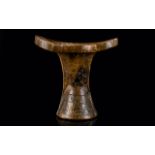 African Interest - Antique African Head Rest. With Carved Tribal Decoration. Height 6 Inches.