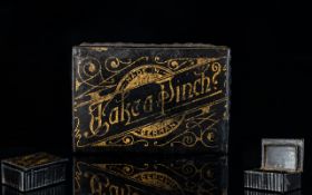 A Late 19th/Early 20th Century Black Papier Mache Snuff Box Of rectangular form,