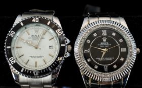 Two Gents Fashion Wrist Watches - Both With Stainless Steel Backs, Brand New.