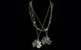 A Collection Of Contemporary Silver, Mixed Metal And Crystal Set Designer Costume Jewellery Four