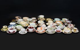 A Large Collection of Vintage Cups and Saucers (35) sets in total.