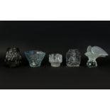 A Collection Of Scandinavian Art Glass Five Items In Total,