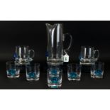 A Scandinavian Glass Water Jug And Glasses Nine pieces in total, all in good condition,