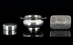 An Unusual Victorian Silver Vesta Case With Side Opening And Engraved 'Industria' Armorial,