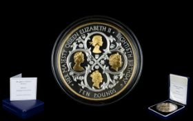 Royal Mint Ltd Edition Queen Elizabeth II 80th Birthday Alderney £10 Pound Silver Proof Coin,