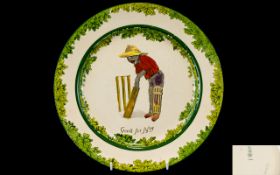 Royal Doulton Early and Rare Series-Ware Cabinet Plate, All Black Cricket Team.