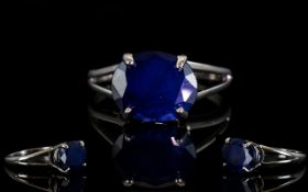 Blue Sapphire Solitaire Ring, 6.