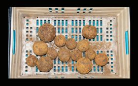 A Collection Of Mixed Size Cannon Balls/Shot 14 items in total of varying sizes ranging from 3-4