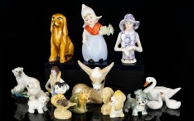 A Small Collection Of Wade Whimsies Odd Disney, various animals, souvenir from Holland,