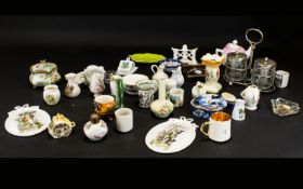 A Varied Box to include Carlton Ware Leaf shaped dish, various items of crested ware,