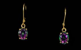 Northern Lights Mystic Topaz Pair of Drop Earrings,