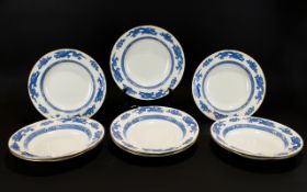 Set of 'Cauldron' England Soup Bowls comprising 9 large soup bowls in white with blue dragon