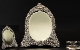 Victorian Period Style Large and Impressive Excellent Quality Embossed Silver Framed Dressing Table