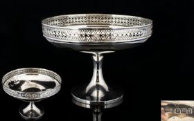 Walker and Hall Nice Quality Silver Tazza / Comport of Good Proportions, The Intricate Openwork