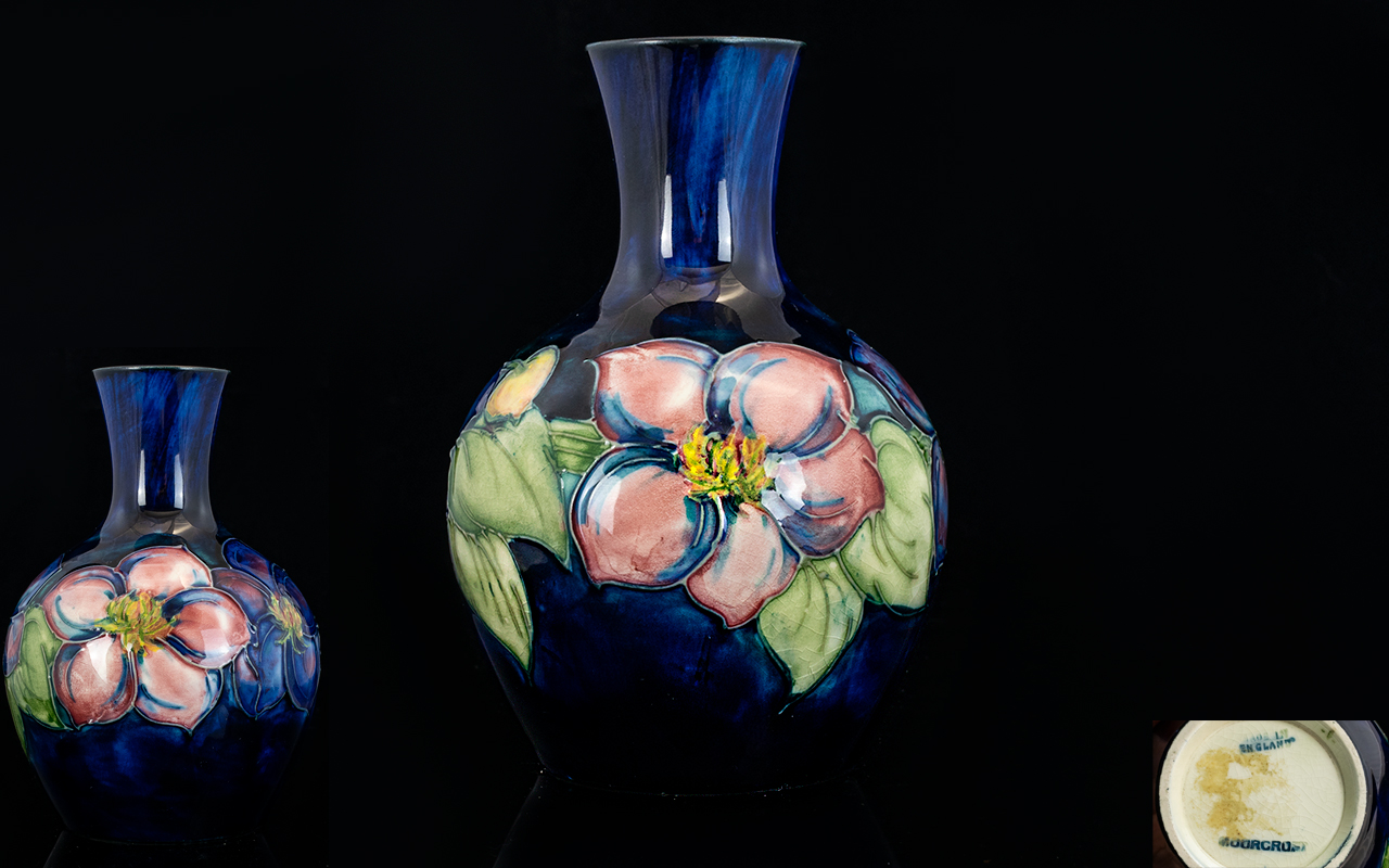 Moorcroft Bulbous Shaped Tube lined Small Vase ' Clematis ' Various Colours and Designs by Walter