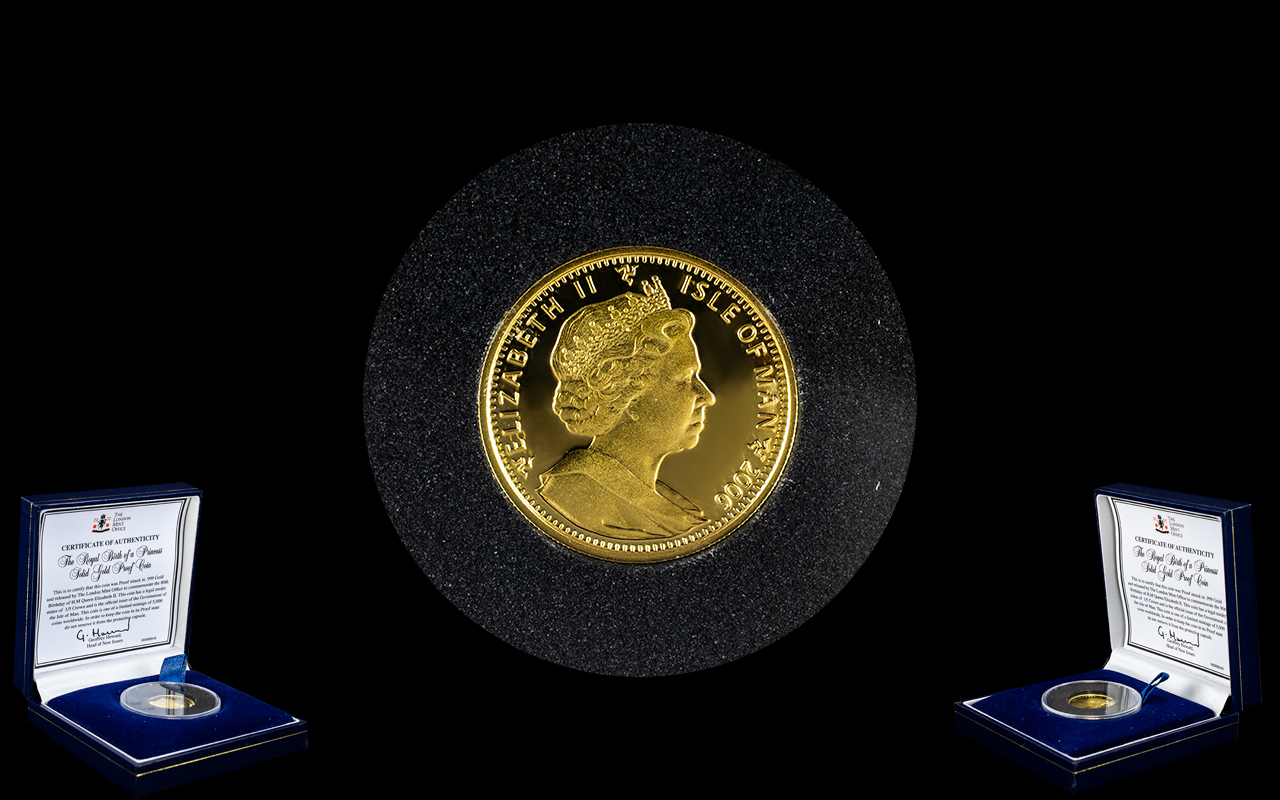 The London Mint Office Ltd Edition Fine Gold Proof Struck 1/5 of a Crown Coin to Commemorate the