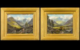 Alfred Dunnington - British 19th Century Artist 1868 - 1920 - A Very Fine Pair of Oils on Panel.