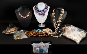 A Large Quantity Of Contemporary Costume Jewellery Items A Varied Lot Comprising Several Brand New