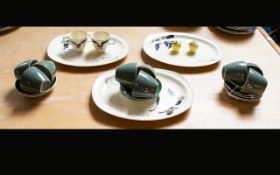 Midwinter Style Craft Contemporary Table Ware ' Wild Geese' Three Oval Platters and Two Teacups.