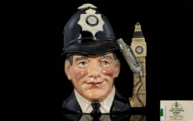 Royal Doulton Hand Painted Character Jug ' The London Bobby ' Variation One.